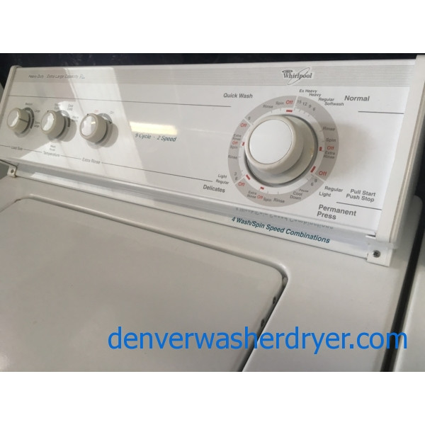 Mature, Quality Refurbished Whirlpool, Heavy-Duty Direct-Drive Washer & Electric Dryer, 1-Year Warranty