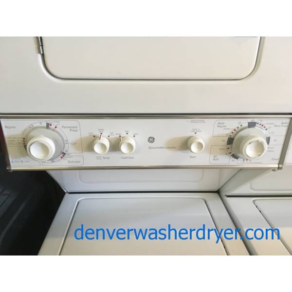 GE 24″ Unitized Washer and Dryer, Agitator, Electric, Heavy-Duty, Automatic Dry, Quality Refurbished, 1-Year Warranty!