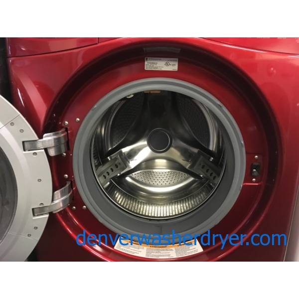 LG Front-Load Cherry Red Washer, HE, Steam Fresh, Sanitary and Baby Wear Cycle, 4.0 Cu.Ft. Capacity, Quality Refurbished, 1-Year Warranty!