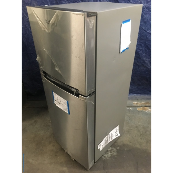 BRAND-NEW 25″ Whirlpool Stainless (10.7 Cu. Ft.) Top-Freezer Refrigerator, 1-Year Warranty