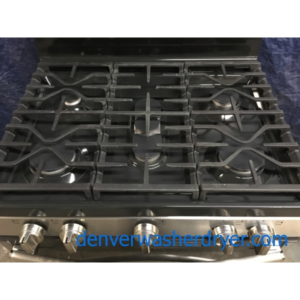 BRAND-NEW 30″ GE Profile Stainless (6.8 Cu. Ft.) Double-Oven *GAS* Range w/Self Cleaning Convection Oven, 1-Year Warranty