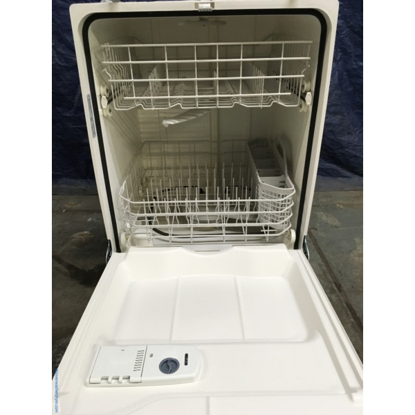 White GE 24″ Built-In Dishwasher, 1-Year Warranty