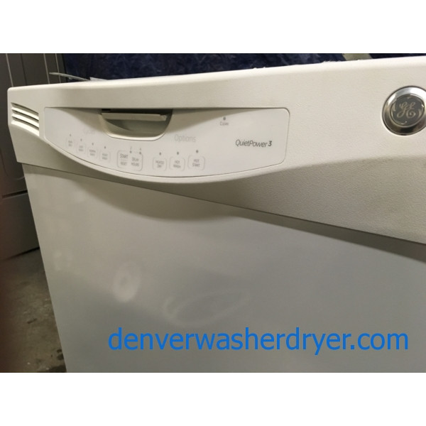 White GE 24″ Built-In Dishwasher, 1-Year Warranty