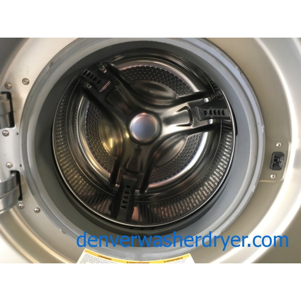 27″ HE Stackable ENERGY STAR Front-Load Direct-Drive Washer w/Sanitary Cycle & Electric Dryer, 1-Year Warranty