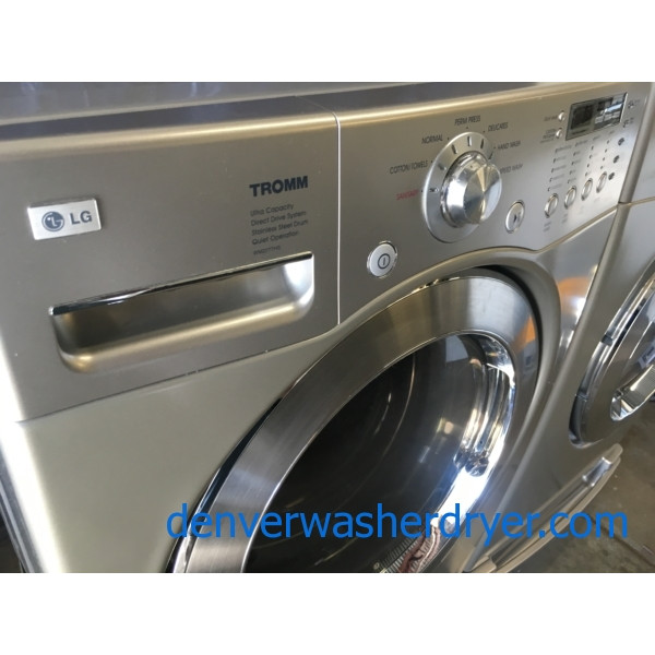27″ HE Stackable ENERGY STAR Front-Load Direct-Drive Washer w/Sanitary Cycle & Electric Dryer, 1-Year Warranty
