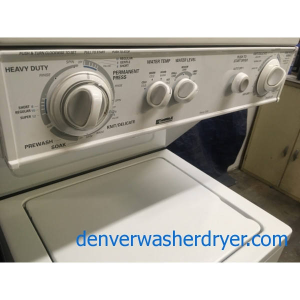 24″ Kenmore Quality Refurbished Heavy-Duty Direct-Drive Laundry Center w/Electric Dryer, 1-Year Warranty