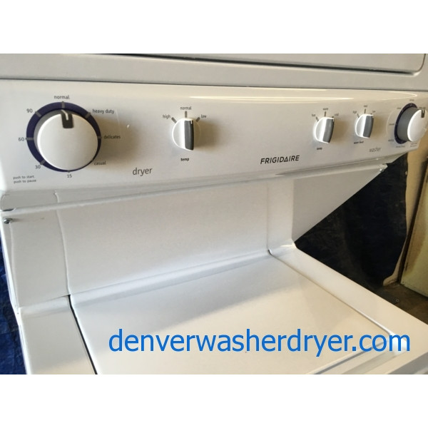 Quality Refurbished Frigidaire 27″ Stacked Electric Laundry Center, 1-Year Warranty