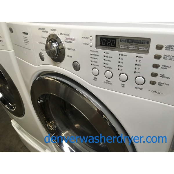 27″ Quality Refurbished LG HE Front-Load Stackable Direct-Drive Washer & Electric Dryer, 1-Year Warranty