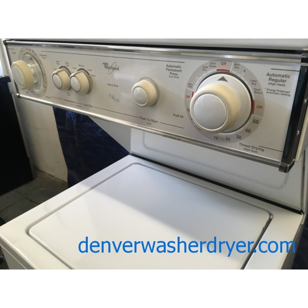 Quality Refurbished 24″ Whirlpool Thin-Twin Electric Laundry Center, 1-Year Warranty