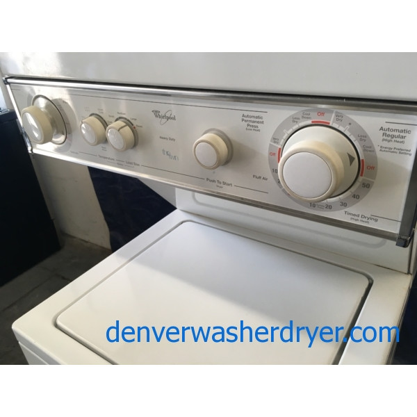 Quality Refurbished Whirlpool 24″ Thin-Twin Electric Laundry Center, 1-Year Warranty