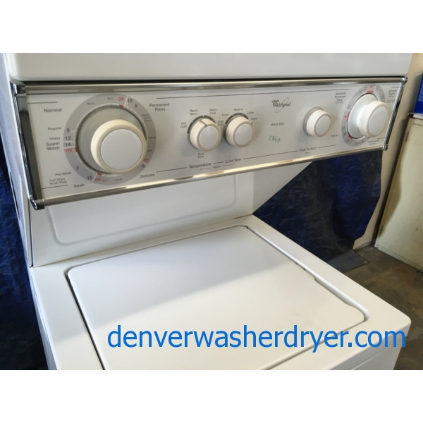 Quality Refurbished Whirlpool 24″ Thin-Twin Electric Laundry Center, 1-Year Warranty