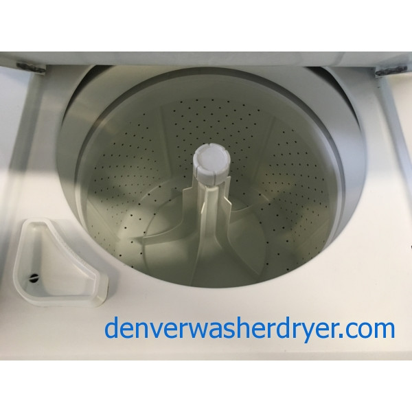 27″ Quality Refurbished GE Heavy-Duty Electric Unitized Space-Maker Washer/Dryer, 1-Year Warranty