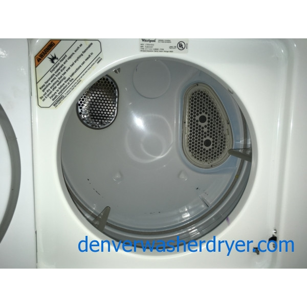 24″ Quality Refurbished Whirlpool Thin-Twin Heavy-Duty Direct-Drive Electric Laundry Center, 1-Year Warranty