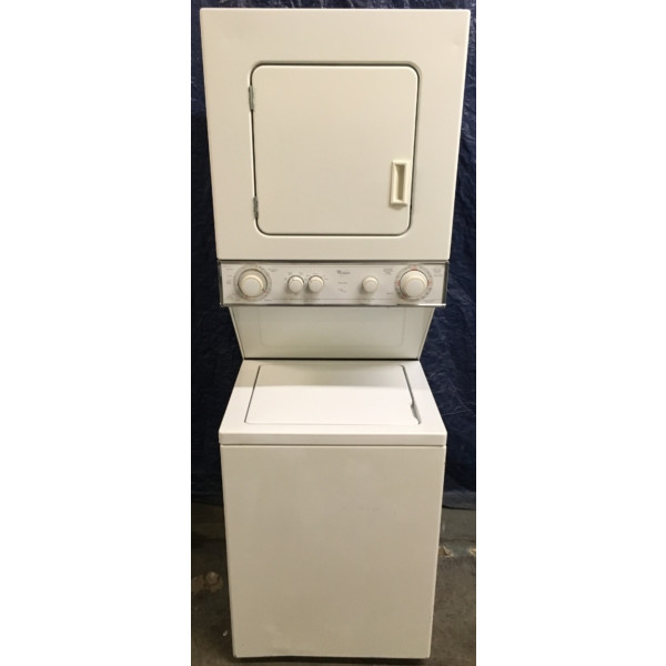 24″ Quality Refurbished Whirlpool Thin-Twin Heavy-Duty Direct-Drive Electric Laundry Center, 1-Year Warranty