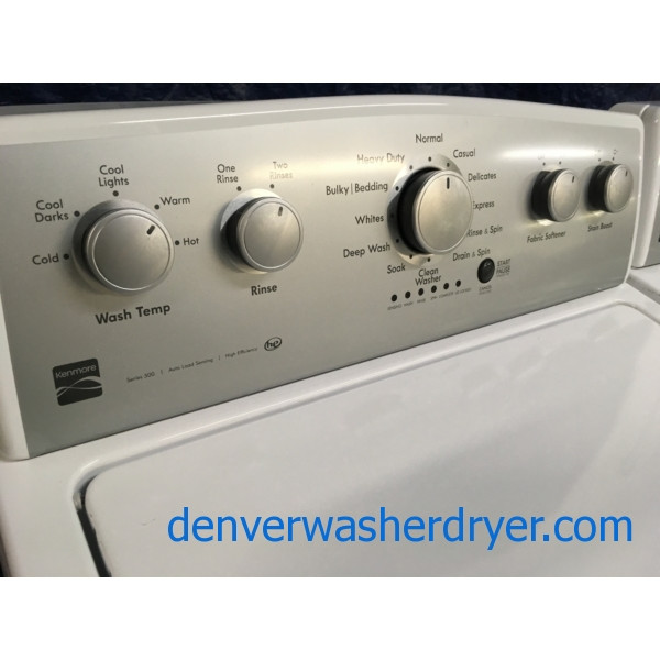HE Kenmore Top-Load Washer w/Exclusive Triple Action Impeller & Electric Dryer, 1-Year Warranty