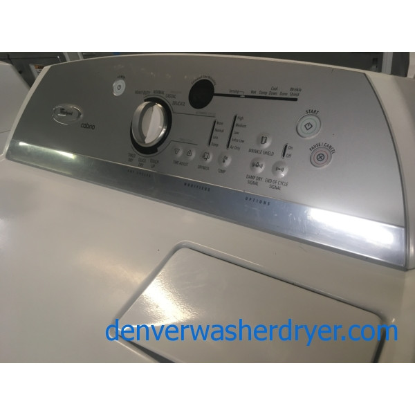 HE Whirlpool Cabrio Direct-Drive Washer w/Agitator & Electric Dryer, 1-Year Warranty