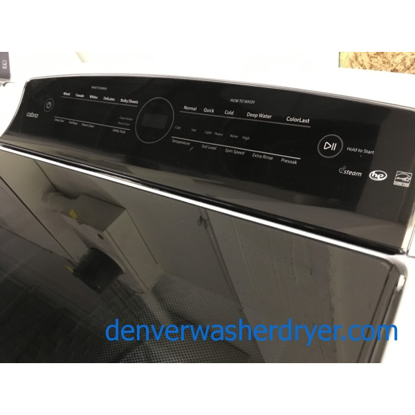 Newer Model Whirlpool Top-Load Direct-Drive Washing Machine, Steam, (4.8 Cu. Ft.) & Super-Capacity Electric Dryer, 1-Year Warranty