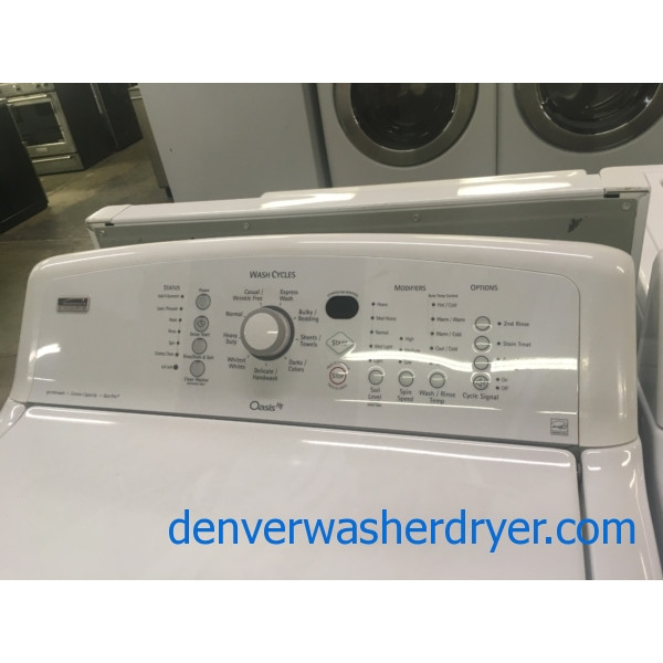 Quality Refurbished Kenmore Elite Oasis-Series HE Top-Load Direct-Drive Washer & Electric Dryer Set, 1-Year Warranty
