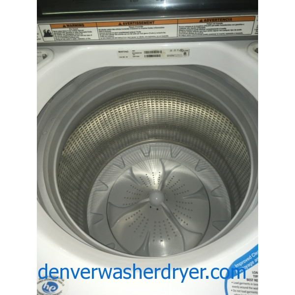 Maytag Bravos 28″ X-L HE Top-Load Washer & HE Electric Dryer w/Sensor-Dry, 1-Year Warranty