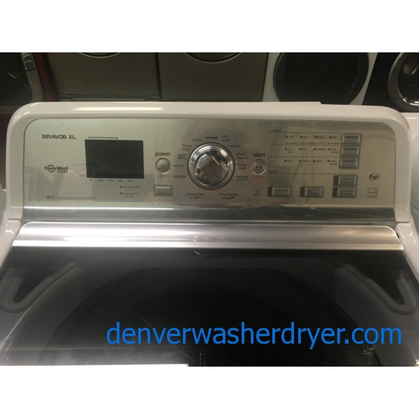 Maytag Bravos 28" XL HE TopLoad Washer & HE Electric Dryer w/Sensor