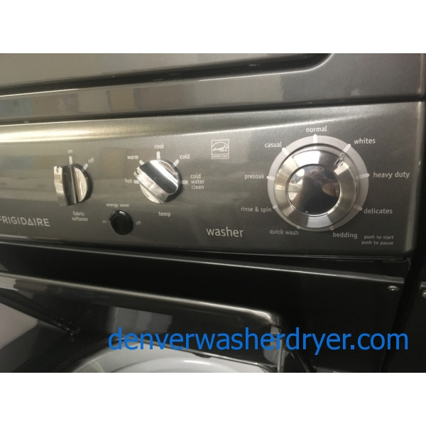 BRAND-NEW Stacked 27″ Unitized Frigidaire HE Washer & Electric Dryer Laundry Center, 1-Year Warranty