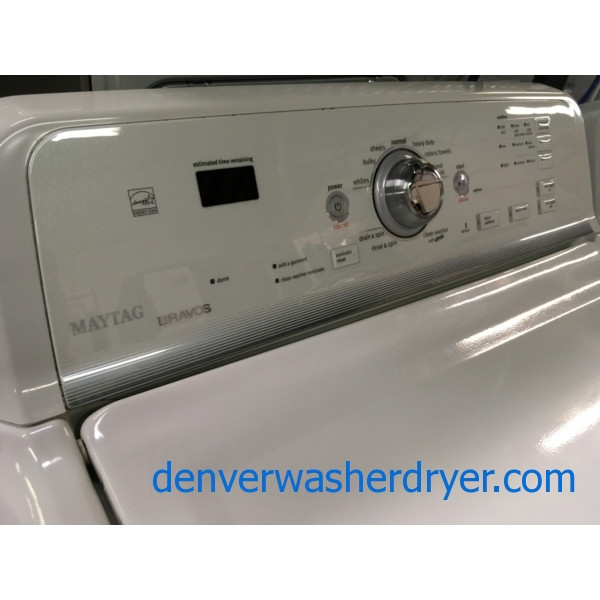 28″ HE Maytag Bravo Top-Load Direct-Drive Washer, 1-Year Warranty