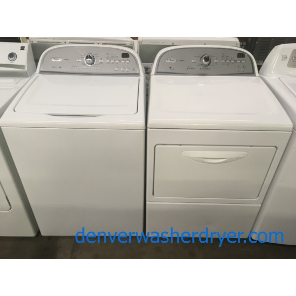 Neat Whirlpool HE Energy-Star Washer, Electric 27″ Dryer, Perfect Set, Quality Refurbished, 1-Year Warranty!