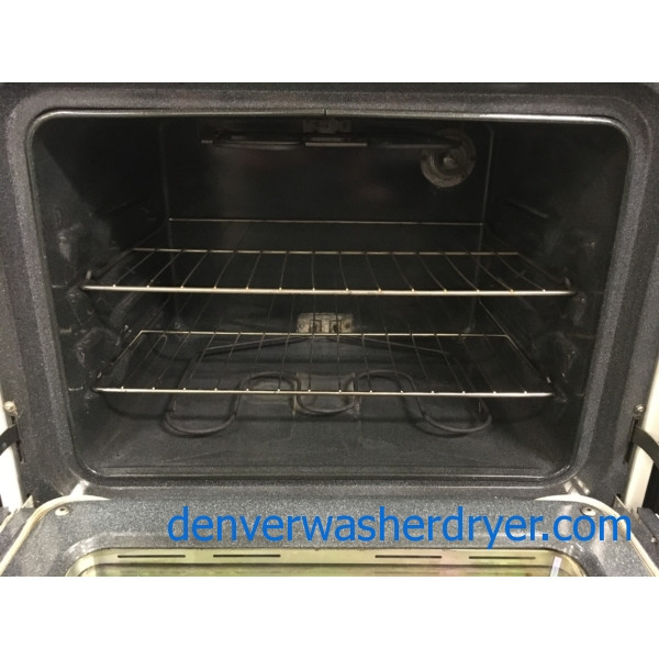 30″ Free-Standing White GE Profile Spectra Coil-Top Electric Range, 1-Year Warranty