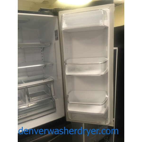 Black Stainless 36″ LG ENERGY STAR Counter-Depth French Door (24 Cu. Ft) Refrigerator, 1-Year Warranty