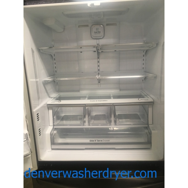 Black Stainless 36″ LG ENERGY STAR Counter-Depth French Door (24 Cu. Ft) Refrigerator, 1-Year Warranty