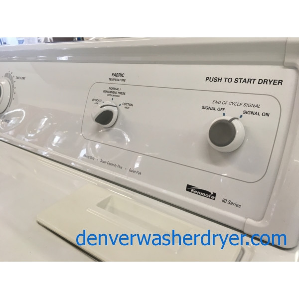 Heavy-Duty Kenmore Top-Load Washer w/Agitator & Electric Dryer, 1-Year Warranty