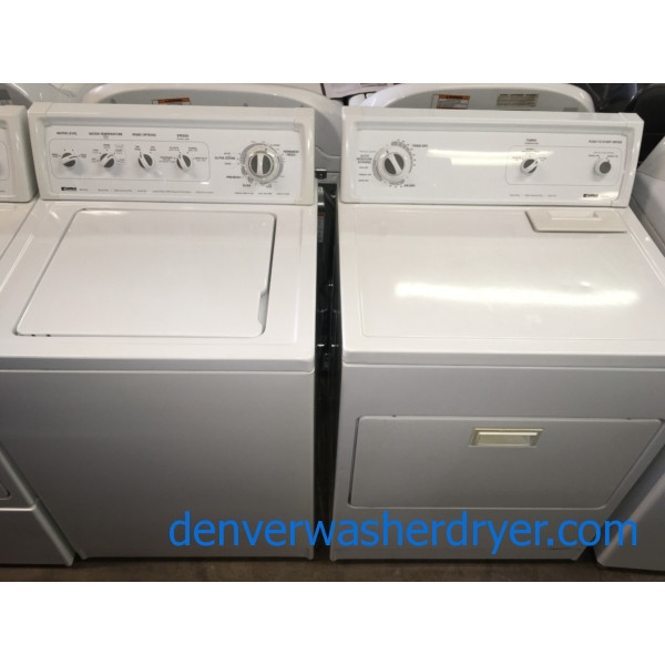 Heavy-Duty Kenmore Top-Load Washer w/Agitator & Electric Dryer, 1-Year Warranty