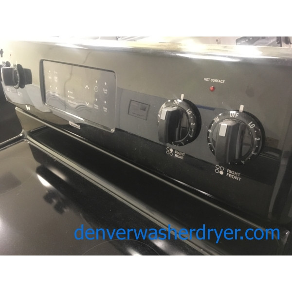 Black 30" FreeStanding Kenmore Electric GlassTop SelfCleaning (5.3 Cu. Ft.) Range, 1Year