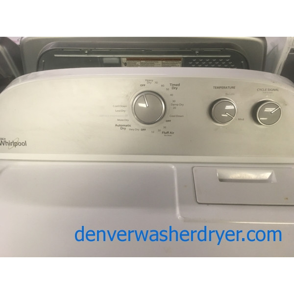 27″ Whirlpool Top-Load Washer & Electric Dryer, 1-Year Warranty