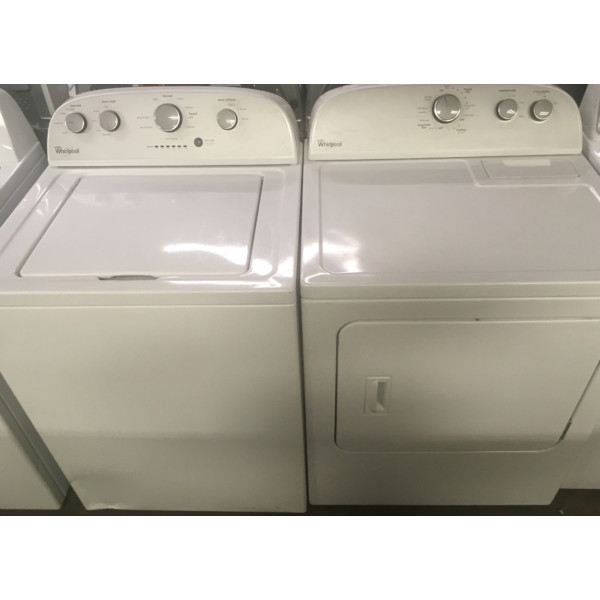 27″ Whirlpool Top-Load Washer & Electric Dryer, 1-Year Warranty