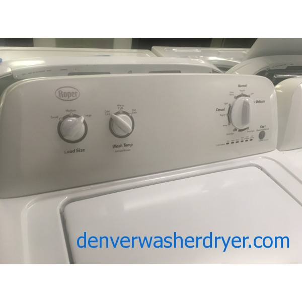 27″ Roper (Whirlpool) Quality Refurbished Top-Load Washer & Electric Dryer, 1-Year Warranty