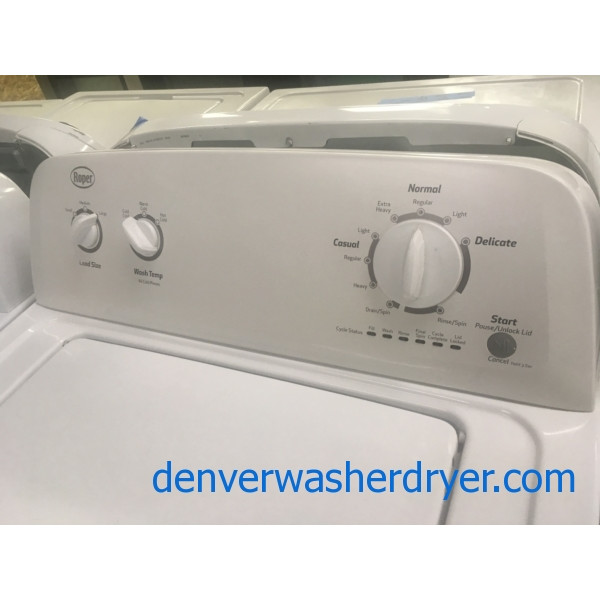 27″ Roper (Whirlpool) Quality Refurbished Top-Load Washer & Electric Dryer, 1-Year Warranty