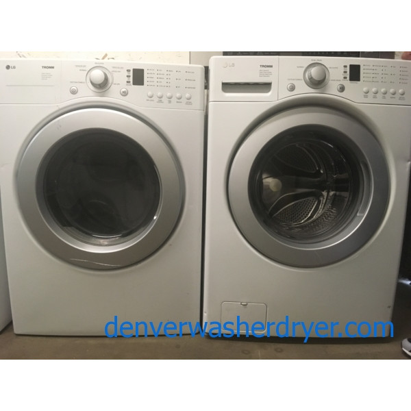 27″ LG Quality Refurbished Front-Load Stackable Direct-Drive Washer & Electric Dryer Set, 1-Year Warranty