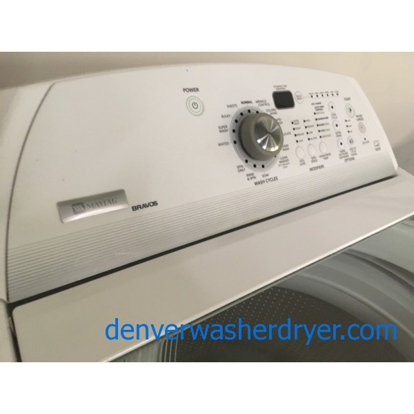 Quality Refurbished 27″ Energy Star Maytag Bravo Top-Load HE Direct-Drive Washer, 1-Year Warranty