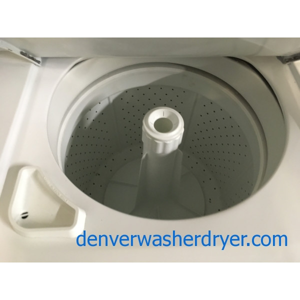 27″ GE Full-Sized Stackable (Unitized) 27″ Laundry Center, 220V, Clean and 1-Year Warranty