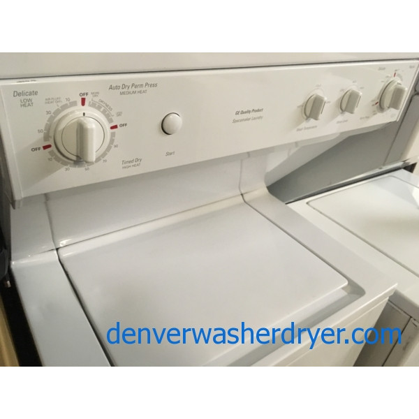 27" GE FullSized Stackable (Unitized) 27" Laundry Center, 220V, Clean