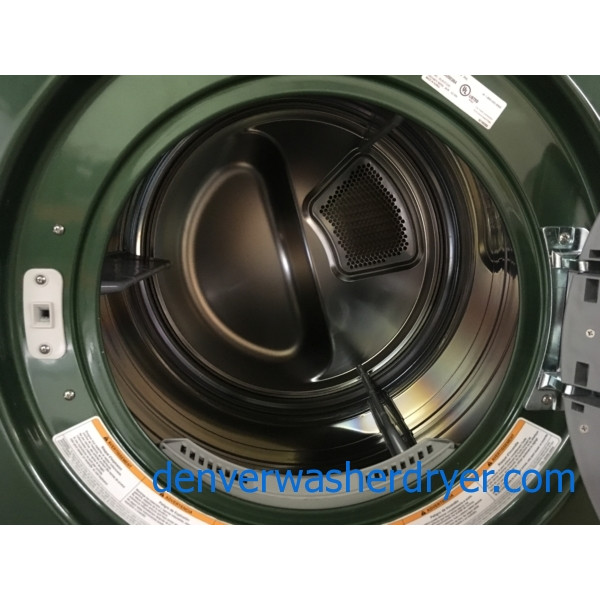 27″ Emerald Green LG Front-Load Stackable Direct-Drive Washer w/Sanitary & Electric Dryer, Quality Refurbished, 1 -Year Warranty