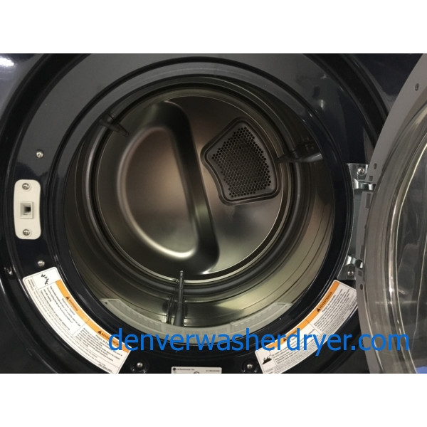 Front-Load Stackable LG Washer/Dryer Set, Electric, Navy Blue, Energy Star, Direct-Drive, Steam/Sanitary Cycles, 1-Year Warranty