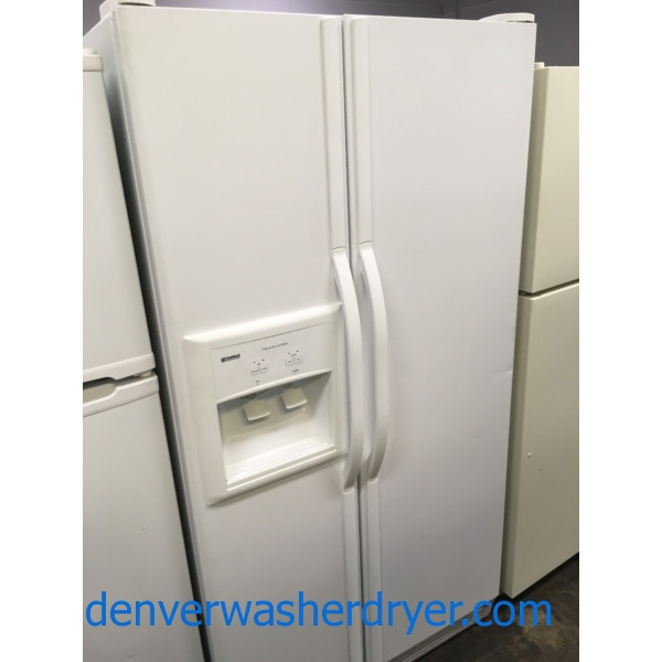 36″ Kenmore Side-by-Side (25 Cu. Ft.) Refrigerator, 1-Year Warranty