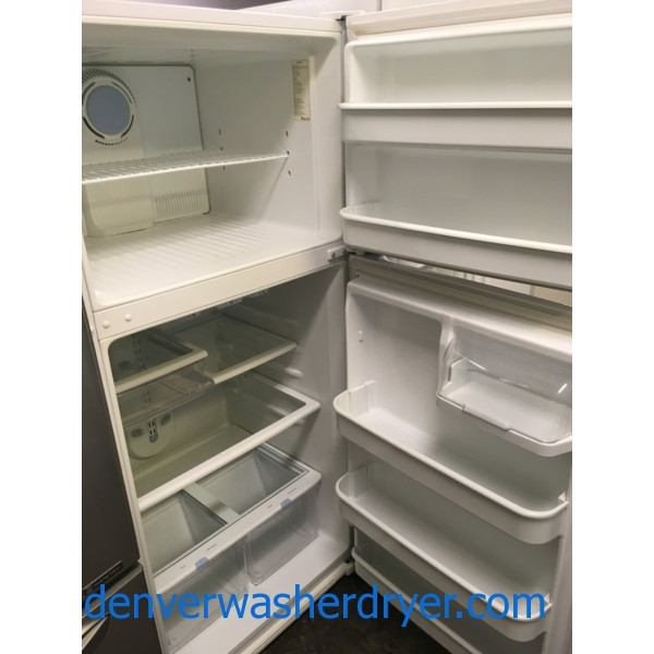 Used 18 cu. ft. Magic Chef Refrigerator, Glass Shelves, Top Mount