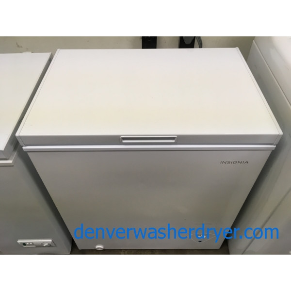 Used Chest Freezer, 5 cu. ft., Insignia (GE), Manual Defrost, Clean and