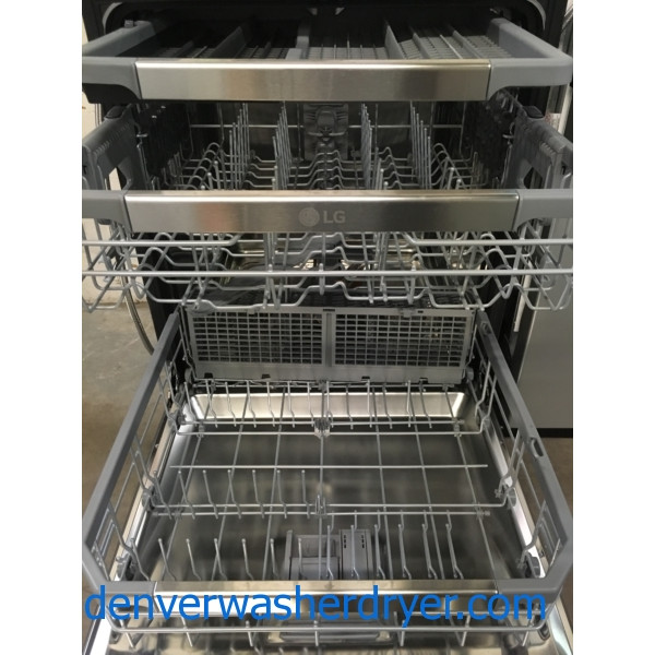 Brand-New Dishwasher, LG Black Stainless Steel Top Control, QuadWash, 24″, Wi-Fi Enabled, Energy Star