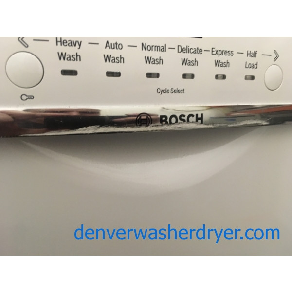 NEW! White Bosch Ascenta 24” Recessed Handle Dishwasher, Energy Star