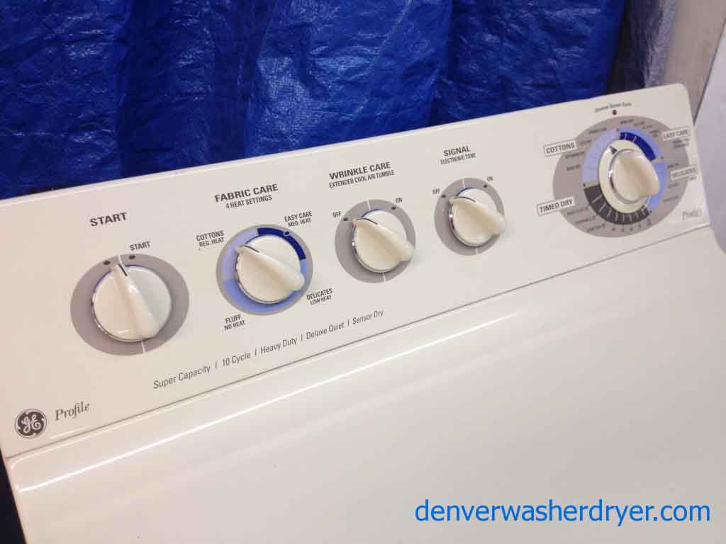 GE Washer/Dryer, beige/almond color