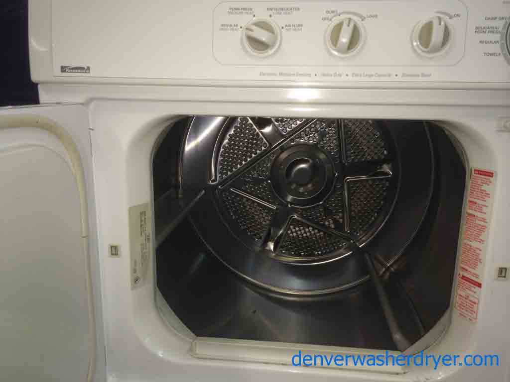 Wonderful White Front Load Kenmore Dryer, Stainless Drum